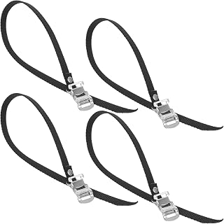 Healeved 4 Correas Ajustables Antideslizantes Material Abs Negro, Fáciles de Poner y Quitar para Pedales de Bicicleta Estática para Ciclismo Cómodo