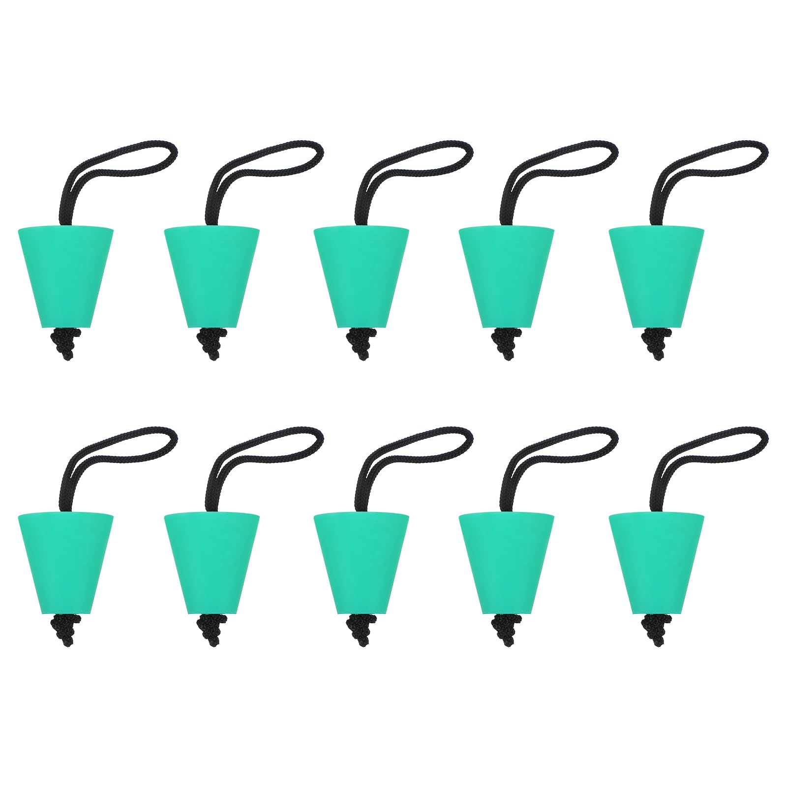 YELARXI Universal Kayak Scupper Plug, Silicone Scupper Plugs Kit Drain Hole Stopper Bung with Lanyard Cord Kayak Accessories for Scupper Drain Holes/Canoes/Yachts, 10 Pcs, Light Green