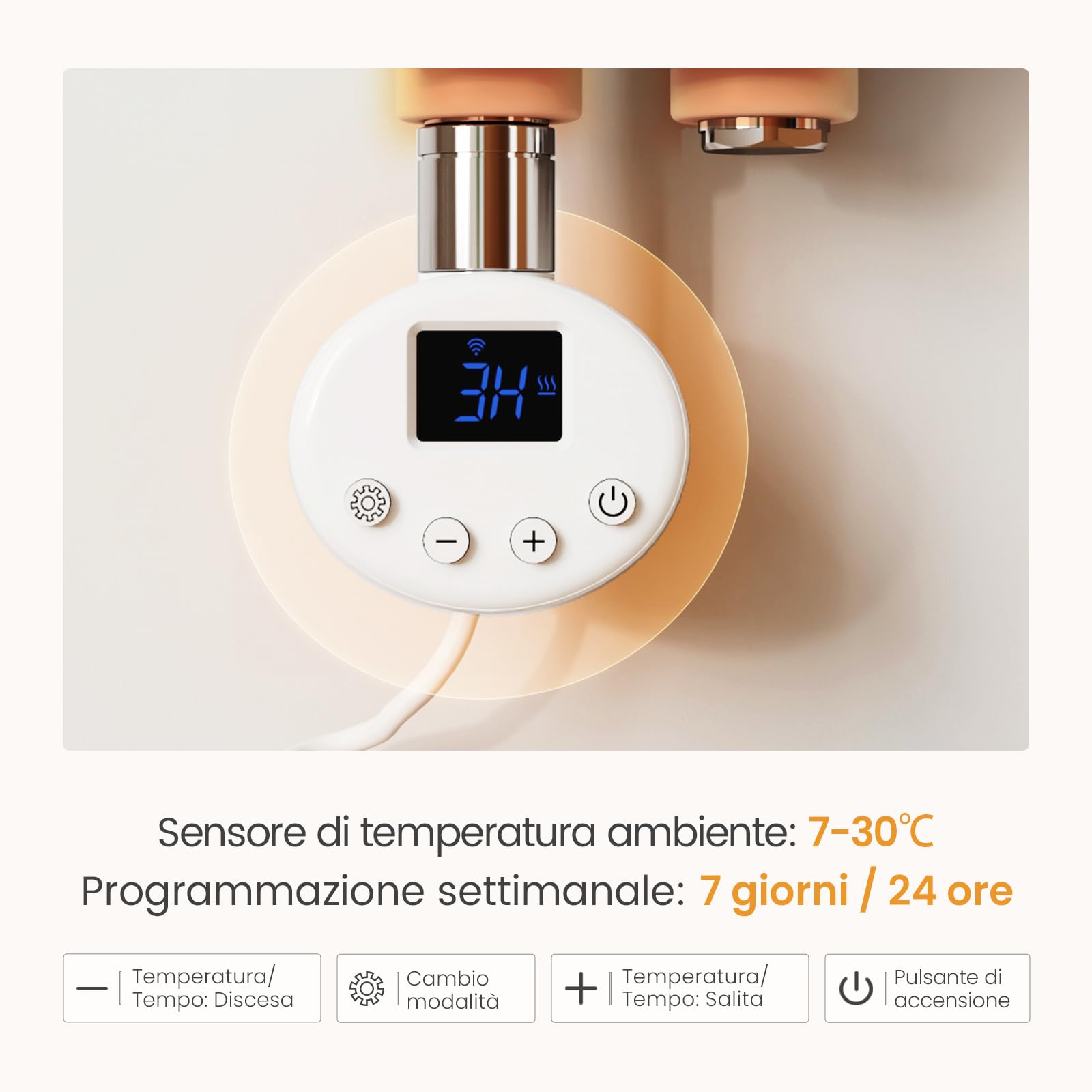 EMKE Scaldasalviette Elettrico 104x40 cm Bianco, Porta-Asciugamani Riscaldante con Termostato WiFi, 400W, Termoarredo Elettrico per Bagno