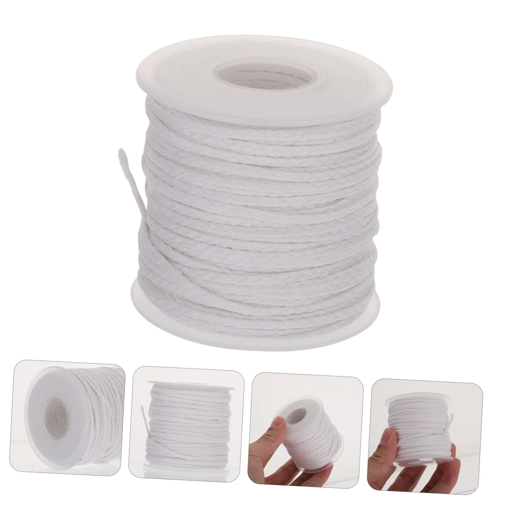 Lurrose 3rotoli Spool Di Stoppini Cotone Per Candele Fai Da Te Di Corda Intrecciata Per Creare Candele Artigianali Resistente e Riutilizzabile Perfetta Per Contenitori Di Varie Forme