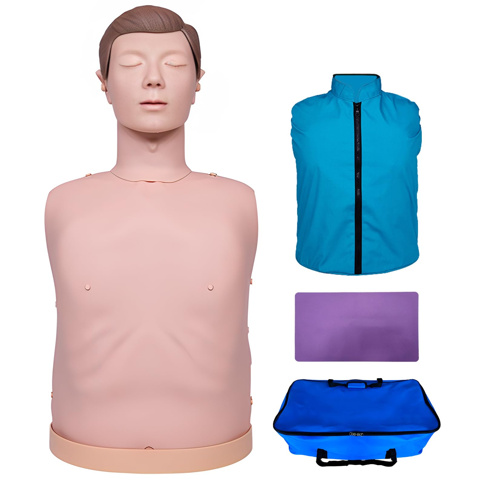 DRXRD Maniquí Entrenamiento Maniquíes Reanimación RCP Entrenamiento con Bolsa de Transporte y Tapete para Dominar Técnicas Correctas de Primeros Auxilios y Métodos Operativos