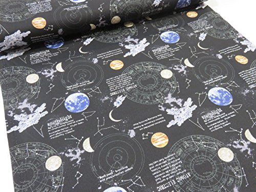 Amazon | 宇宙ステーション ブラック黒 オックス生地 宇宙