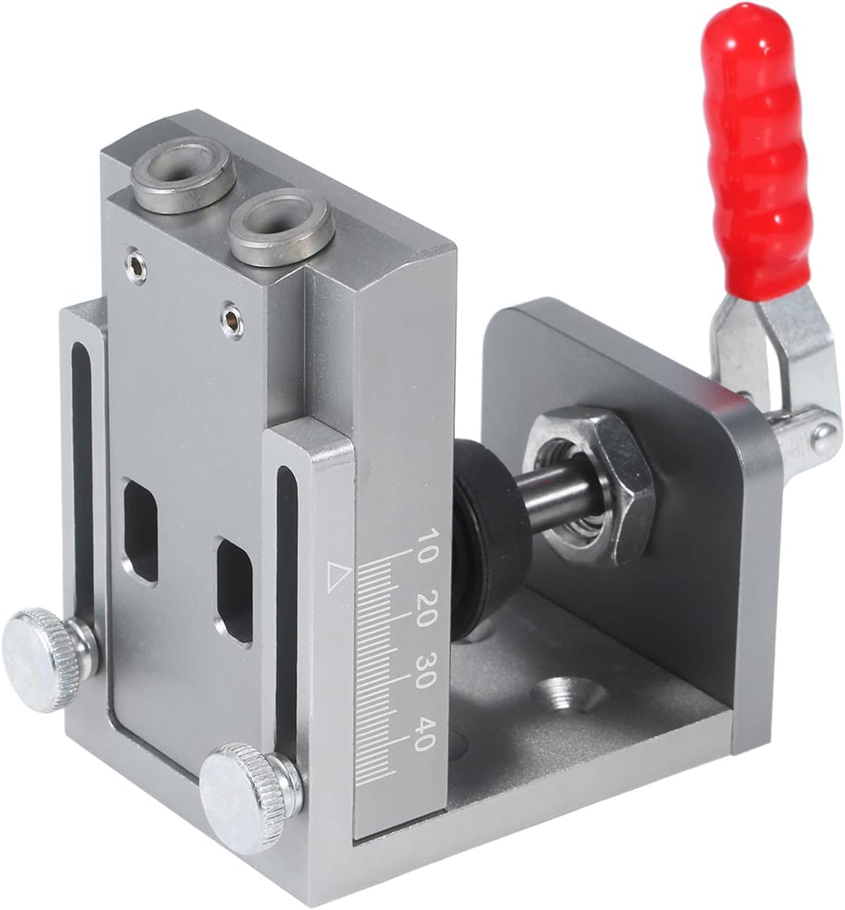 Pocket Hole Locator Jig Kit Aluminum Alloy 15 Degree Angle Oblique Hole Drilling Positioner with Quick Clamp Wood Working