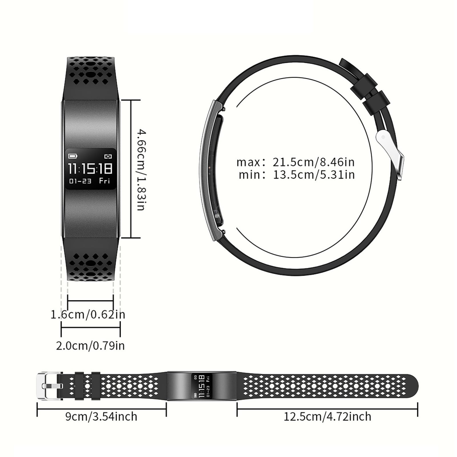 Luocute Pulsera Inteligente para Hombres y Mujeres, Modos Multideportivos | Rastreador de actividad física con monitor de frecuencia cardíaca, seguimiento del sueño, resistente al agua IPX8, 30 días