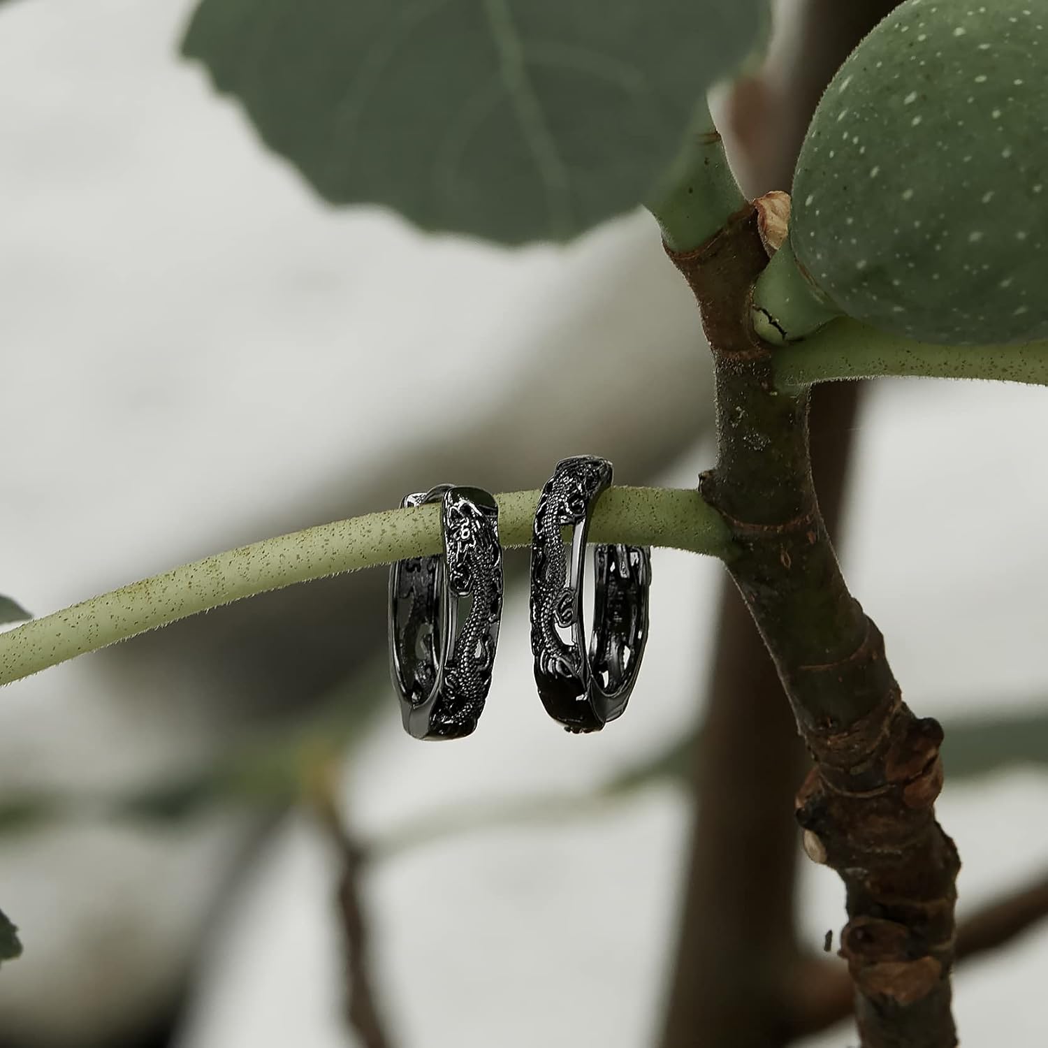 Hanreshe Copper Dragon Hoop Earrings Silver Plated Fashion Jewelry Small Dragon Earrings for Men Women Gift - Image 4