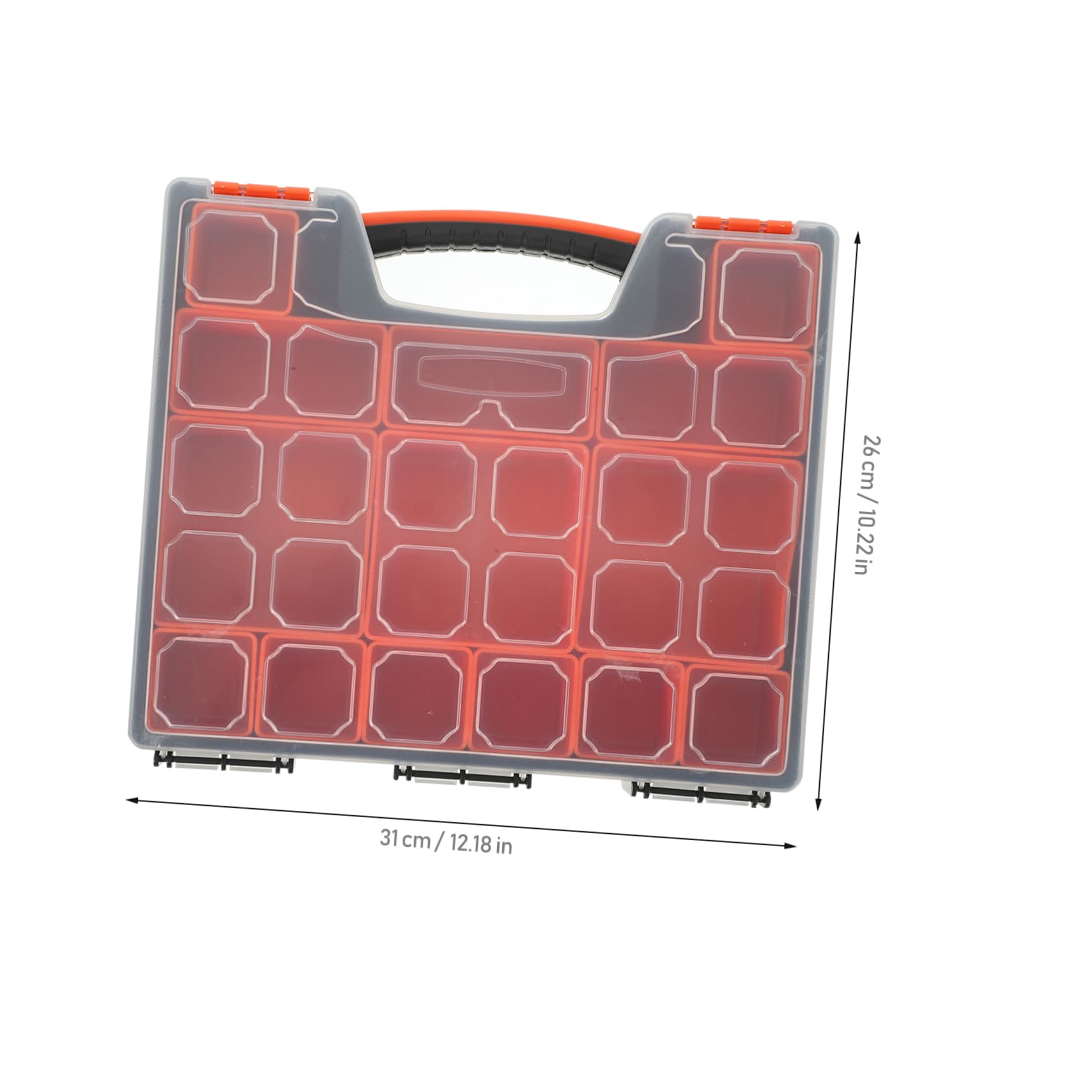 SHINEOFI Boîte de Rangement Compartimentée en Plastique pour Petites Pièces, Vis et Boulons, Pratique pour Matériel et Perles, Rouge