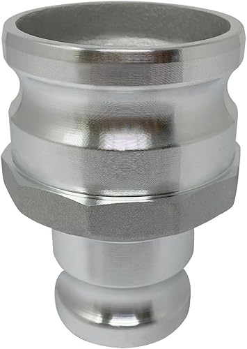 Miniatura 5 de Gloxco Adaptador de aluminio tipo AA de leva y carrete de ranura, 2" Camlock macho x 2" Camlock macho (CAM-20-AA-AL)