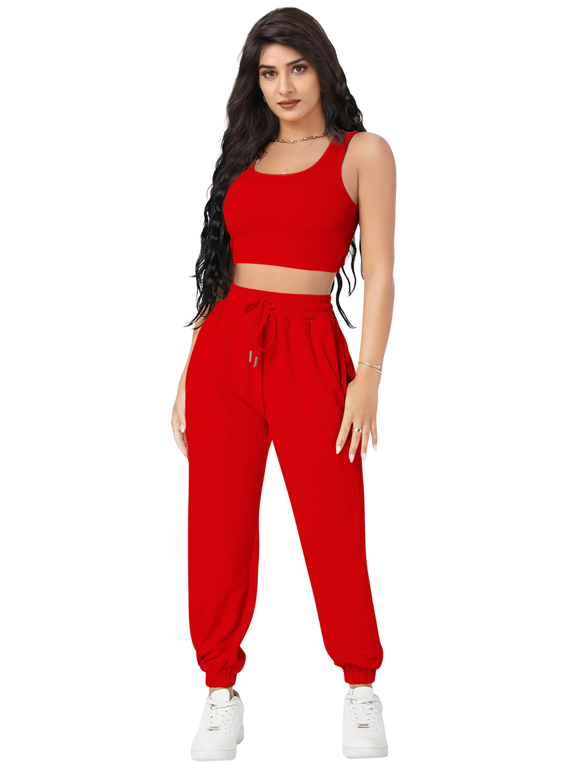 Black Round Neck Crop Top and Joggers Co-Ords Sets | Girls & Woman Top Bottom Set(DD-13)
