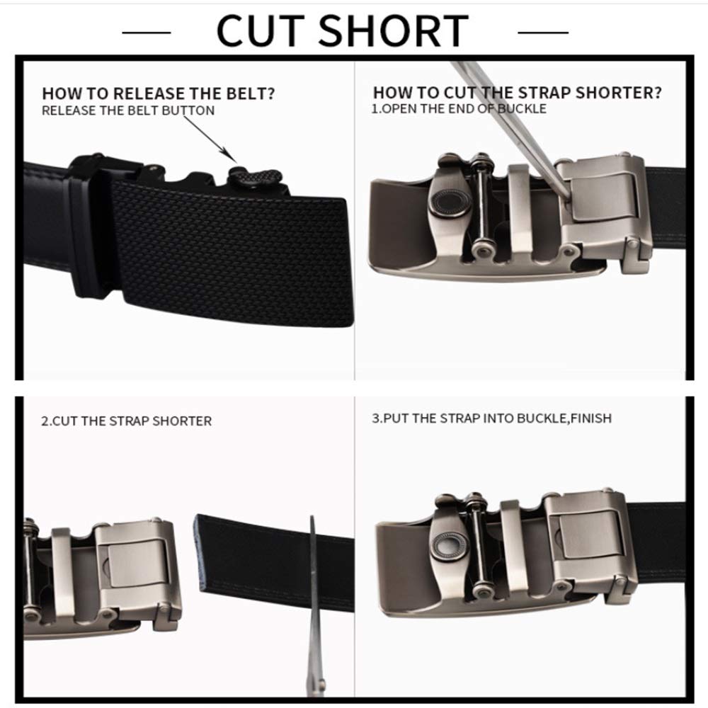 Cinturón de hombre Cinturón for hombres con hebilla automática Cinturones de cuero con cinturón deslizante de lujo para el trabajo formal o casual
