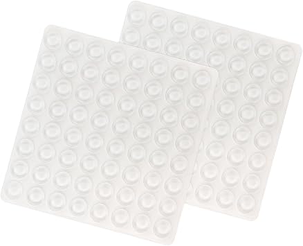 128 Pack Clear Bumper Pads for Glass Table Top Rubber Self Adhesive Cabinet Bumpers Anti Slip Round Bumper for Door Drawers Glass Furniture Cutting Boards Picture Frames Rubber Feet 1/2" in Diameter