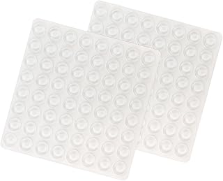 128 Pack Clear Bumper Pads for Glass Table Top Rubber Self Adhesive Cabinet Bumpers Anti Slip Round Bumper for Door Drawers Glass Furniture Cutting Boards Picture Frames Rubber Feet (1/2" in Diameter)