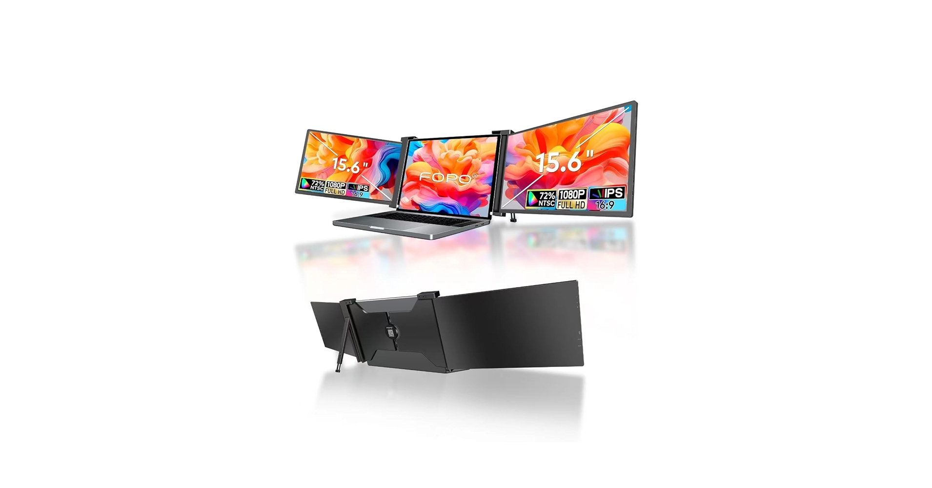 【新品】FOPO 15インチトリプルポータブルモニター／FHD 1080P Fopo S17 | 15