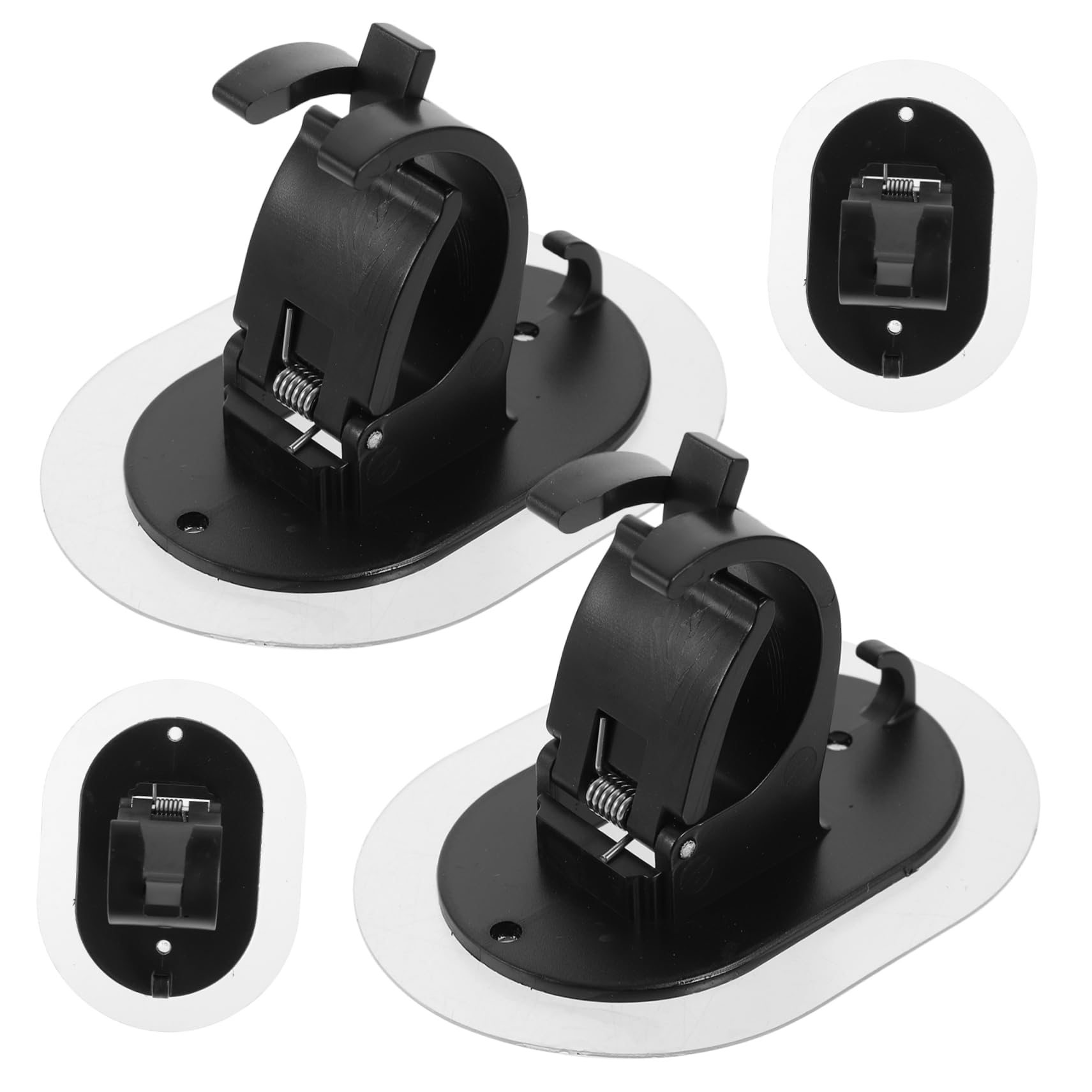 Ciieeo 4 Ensembles Support De Tige De Rideau Auto Adhésif Lot de Supports Muraux pour Tiges De Rideaux Installation Facile sans Perçage Design Moderne pour Salle De Bain 4 Pièces * 4