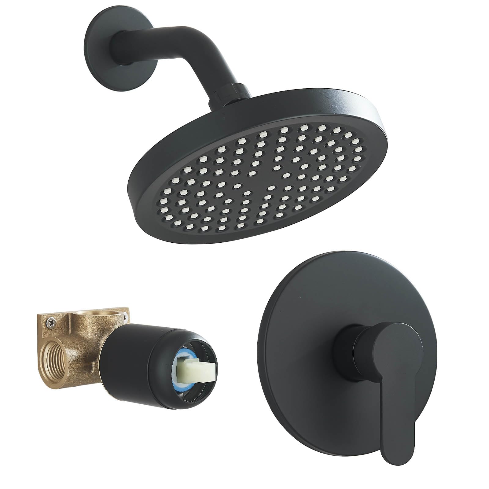 Ensemble Complet De Robinet De Douche Noir Avec Système De Pommeau De Douche à Main Et 15,2 Cm Haute Pression