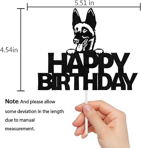Miniatura 3 de Decoración negra de feliz cumpleaños para perro, decoración de pastel de cumpleaños de perro para mascotas, suministros de fiesta de primer