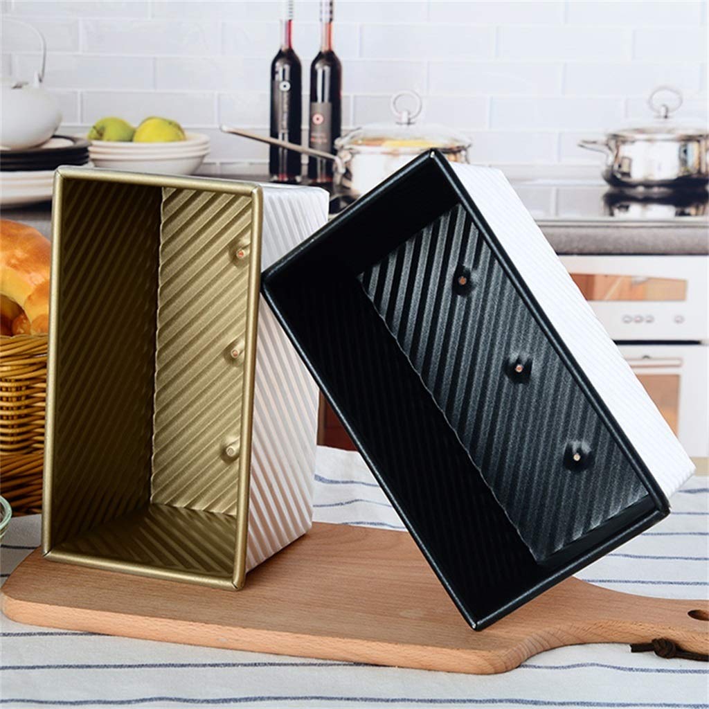 ZHANGXIAO Brotbackform, Nicht Klebrig 450 G Toastbox Kuchen Backen Mit Schieberegler (Farbe : BGold)
