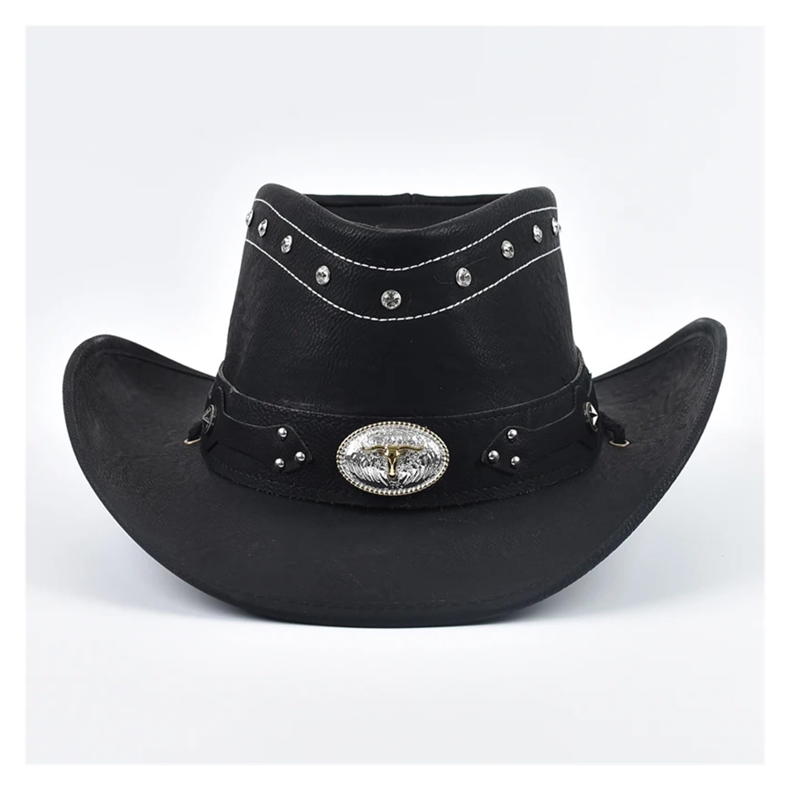 Cappello Cowboy Cowboy Hat Bull Shaped Decor Panama Hats for Men Travel Knight Country Sombrero Hombre