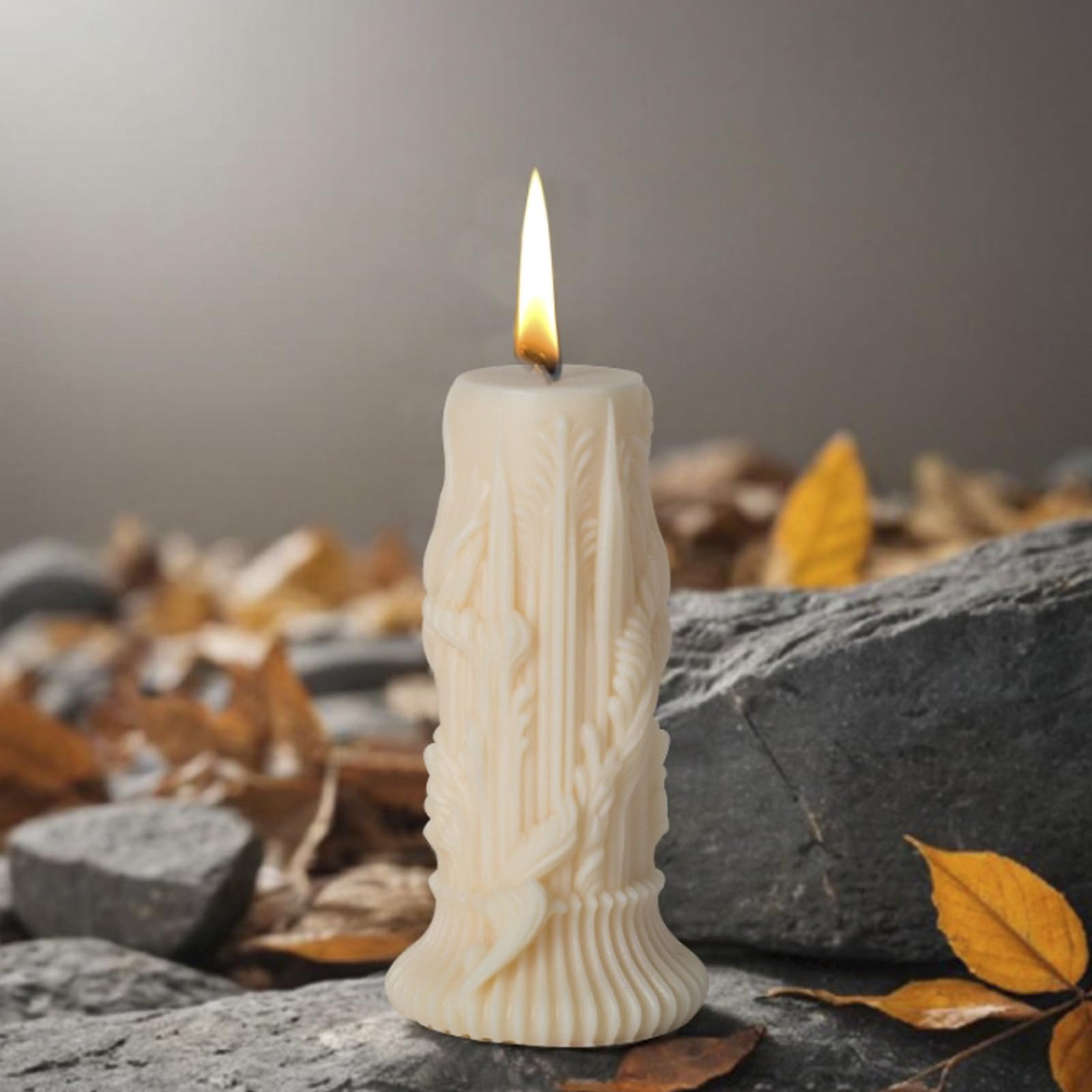 5 pcs Stampi per Candele Cilindriche, Stampi in Silicone per Candele, Stampi 3D Fai da Te per Candele, Resina e Sapone, Decorazione Casa e Candele Profumate