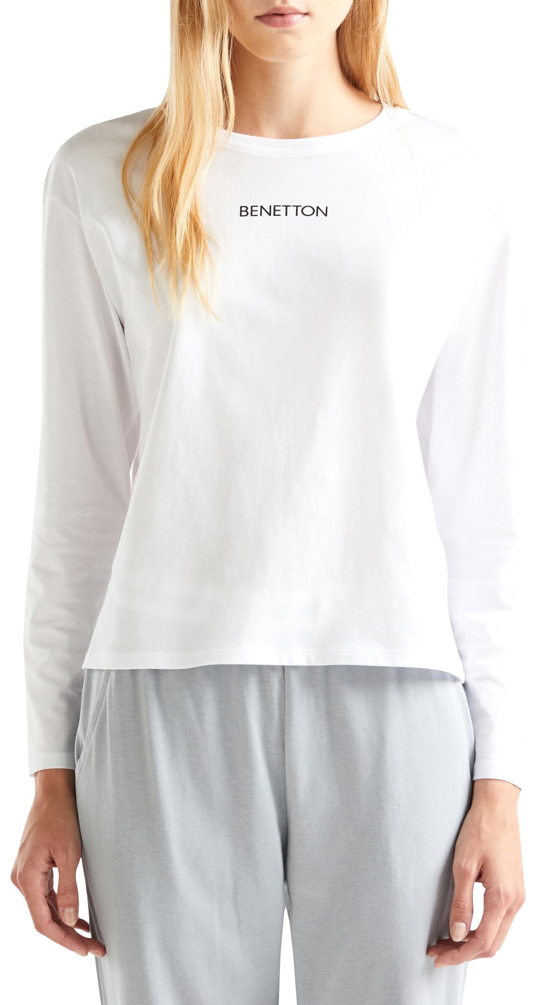 United Colors of Benetton Camiseta M/L 30963m04s Camiseta de Pijama Mujer (Pack de 1)