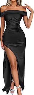 Women Off Shoulder Sleeveless Maxi Formal Dress 2026 Sexy High Split Wedding Guest Cocktail Party Elegant Dresses