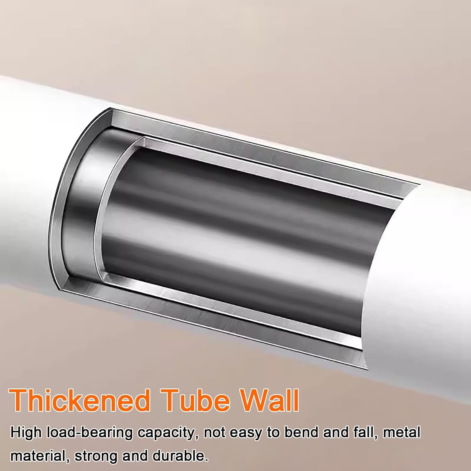 ZIMGOD Closet Rod Telescopic Shower Curtain Rods Closet Tension Rod, Heavy Duty Clothing Hanger Bar for Hanging Clothes, Portable Closets for Bathroom Balcony(Gray,0.7-1.2m (2.3ft-3.9ft))