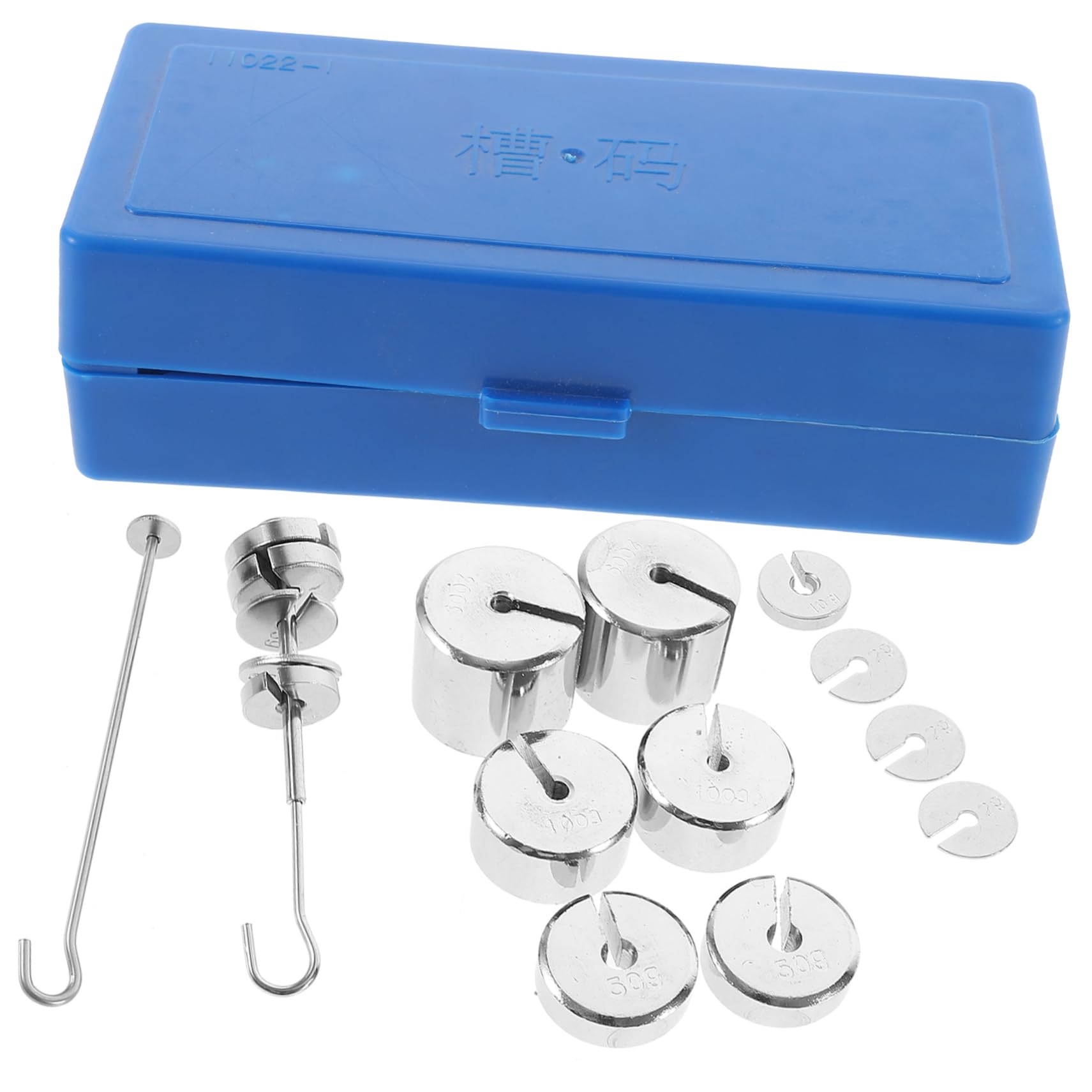 TOPBATHY Set di Pesi per Esperimenti di Fisica Strumenti di Laboratorio Scanalati in Acciaio Gancio e Custodia e Dimostrazioni di Forza e Bilanciamento