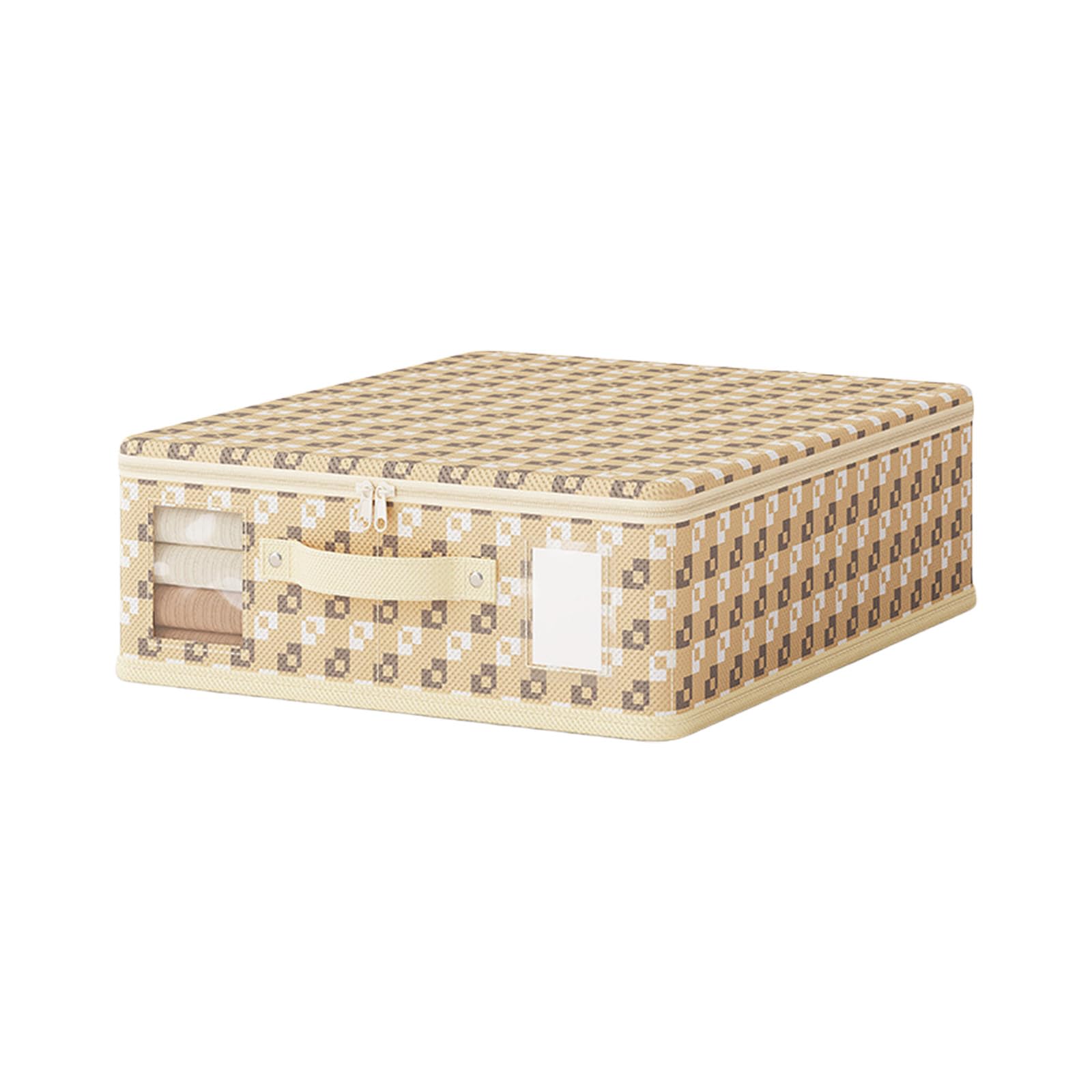 Qusinfc Zippered Foldable Storage Box for Clothes, Large Capacity Nonwoven with Lid & Space-Saving Design Multipurpose Foldable Storage Box