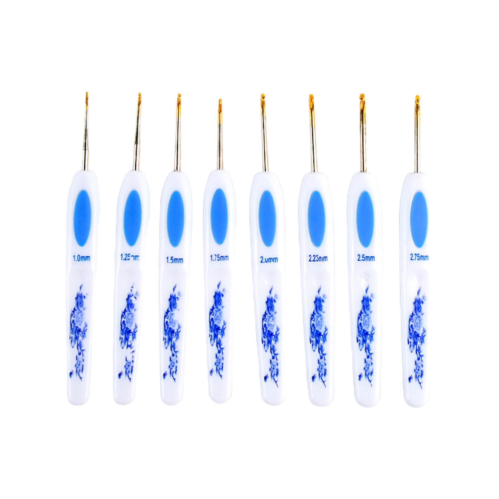 Kalttoy 8Pcs Crochet Hook, Aluminium Crochet Needle for Crocheting Yarn, Ergonomic Handle Hook Set, Needle Set and Thread Kits for Clothes