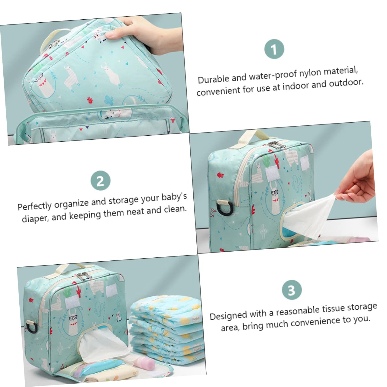 Abaodam 2piezas Bolsa De Almacenamiento De Reutilizable Diseño Contenedor Organizador De para Bebés para y