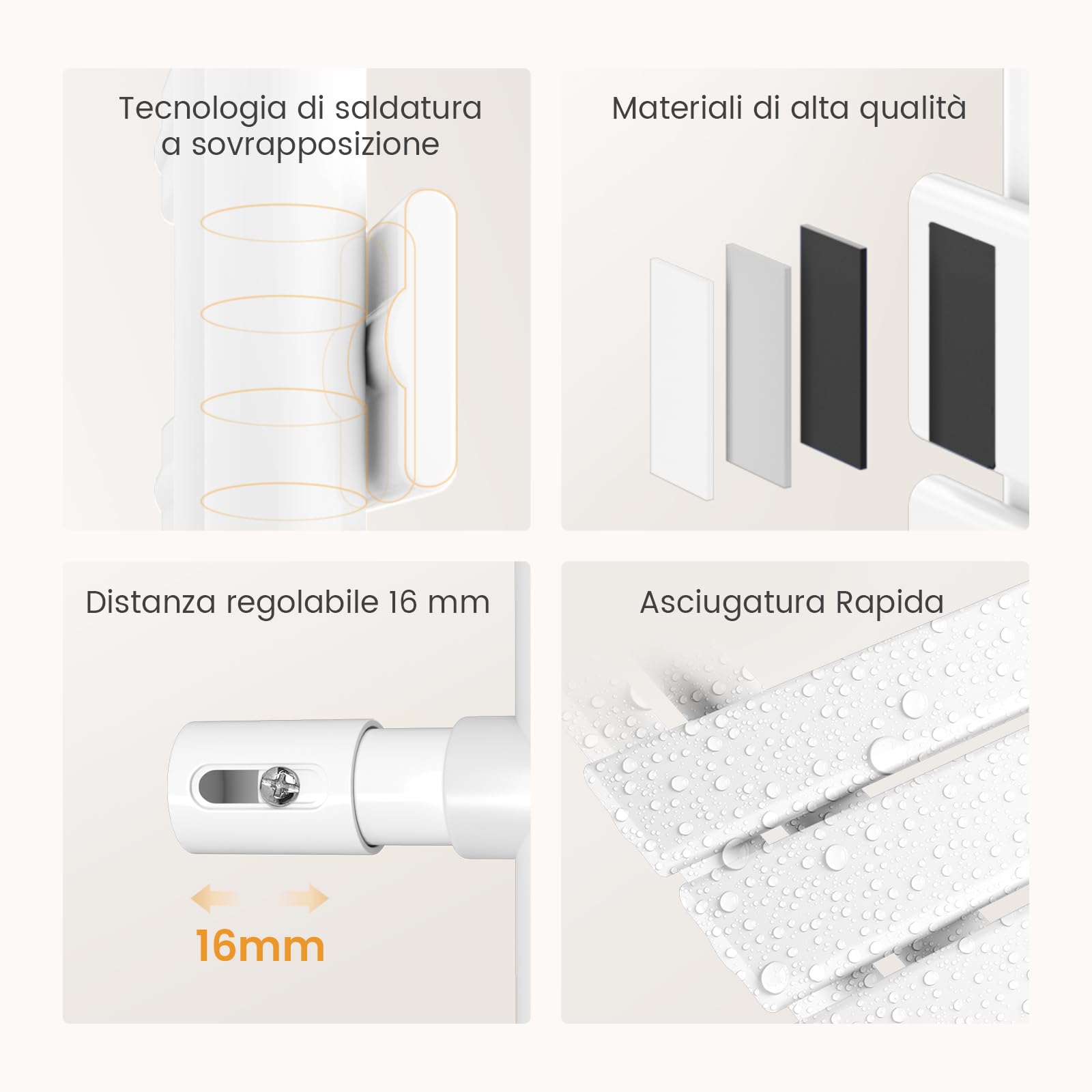 EMKE Scaldasalviette Elettrico 104x40 cm Bianco, Porta-Asciugamani Riscaldante con Termostato WiFi, 400W, Termoarredo Elettrico per Bagno