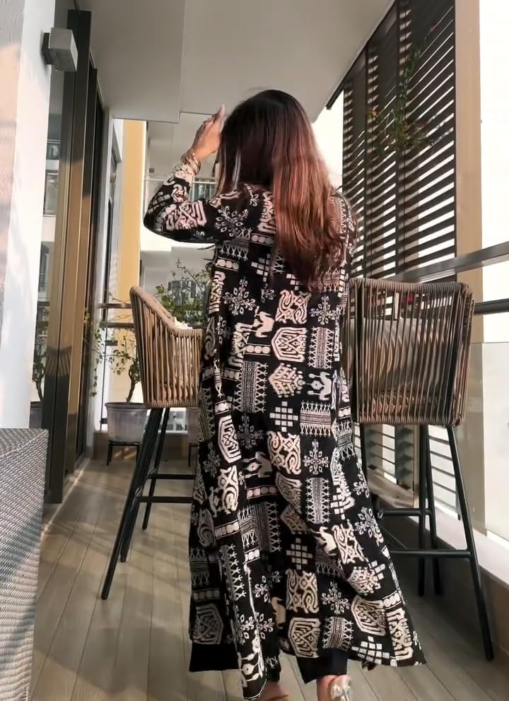 Image of ANNI Designer Kurta Sets for Women Viscose Printed | Kurta with Dupatta Set | A Line Kurti Set for Women | Square V Neck 3 /4 Sleeve Ethnic Outfit | Designer Indian Kurti Stylish Clothing