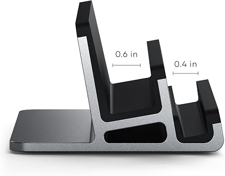 Satechi Dual Vertical Aluminum Stand, Universal Compatibility for MacBook Air & Pro M5 M4 M3, iPad Air & Pro M5 M4, iPad Mini, iPhone 17 and More