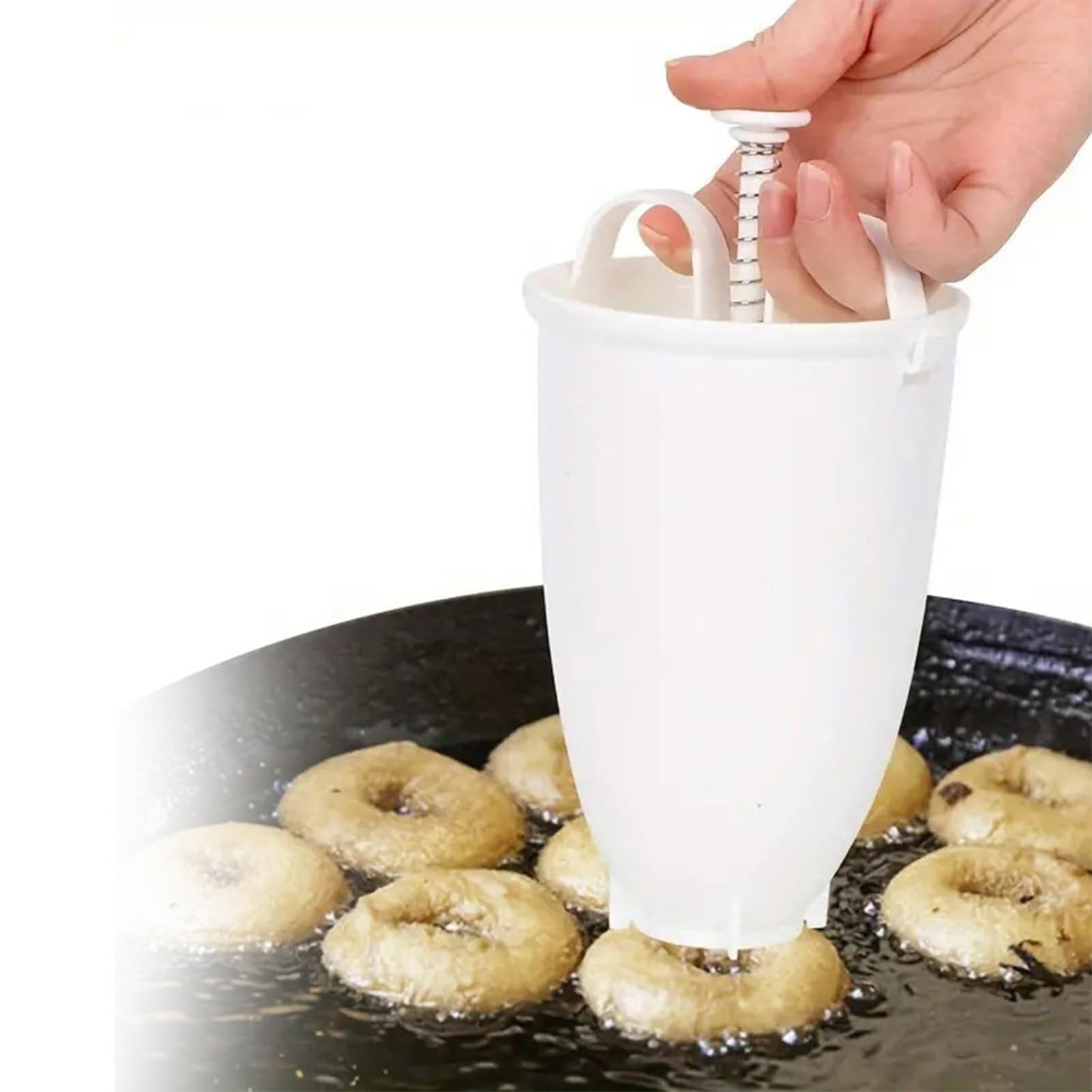 Distributeur De Beignets, Compte-gouttes Manuel Pour Beignets, Distributeur De Pu00e2te U00e0 Beignets Pressu00e9 U00e0 La Main, Distributeur De Cru00eapes Ru00e9utilisable, Machine De Fabrication De Beignets(Blanc