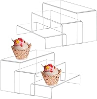 Vista 1 de Elevadores acrílicos para exhibición, 6 piezas de acrílico transparente para bufé, postres, cupcakes, marionetas, accesorios, perfumes