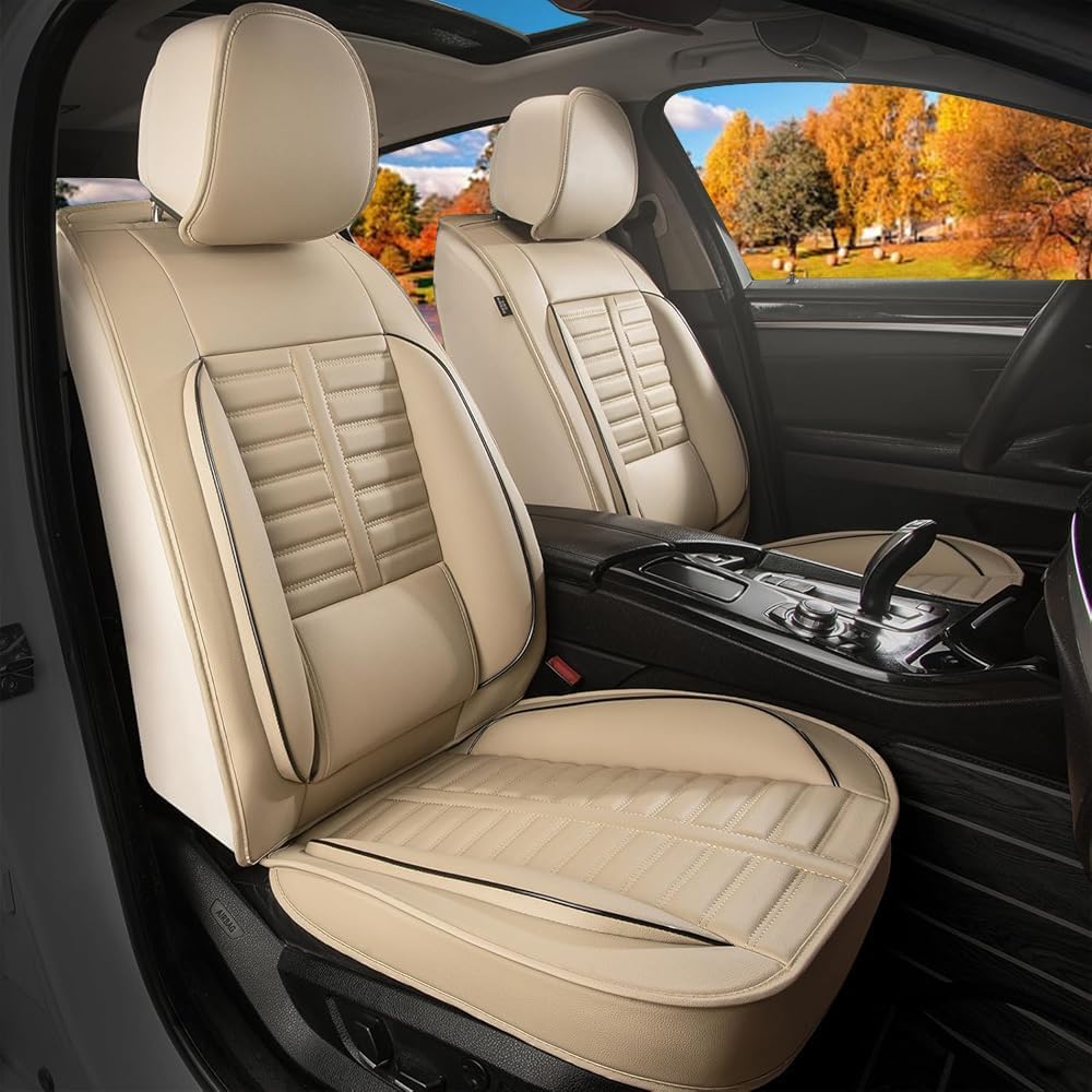 RAWAKORW Full Set Seat Covers Fit for Buick Envision 2016-2024 2025 | with Lumbar Support | Airbag Compatible | Premium Faux Leather Waterproof Car