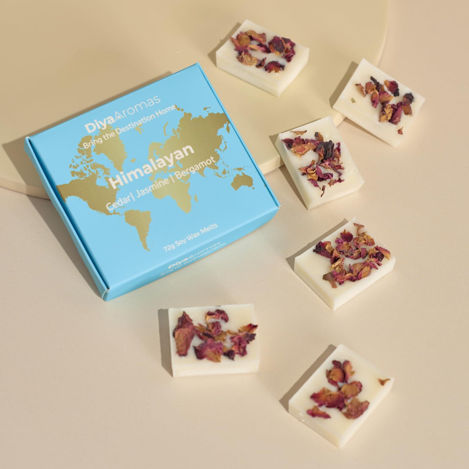 Diya Aromas Various Luxury Soy Wax Melts – Himalayan | Premium Fresh Home Fragrance Wax Melts For Relaxation & Wellness | Bergamot, Jasmine & Cedarwood, 6 Long Lasting Wax Melt Cubes