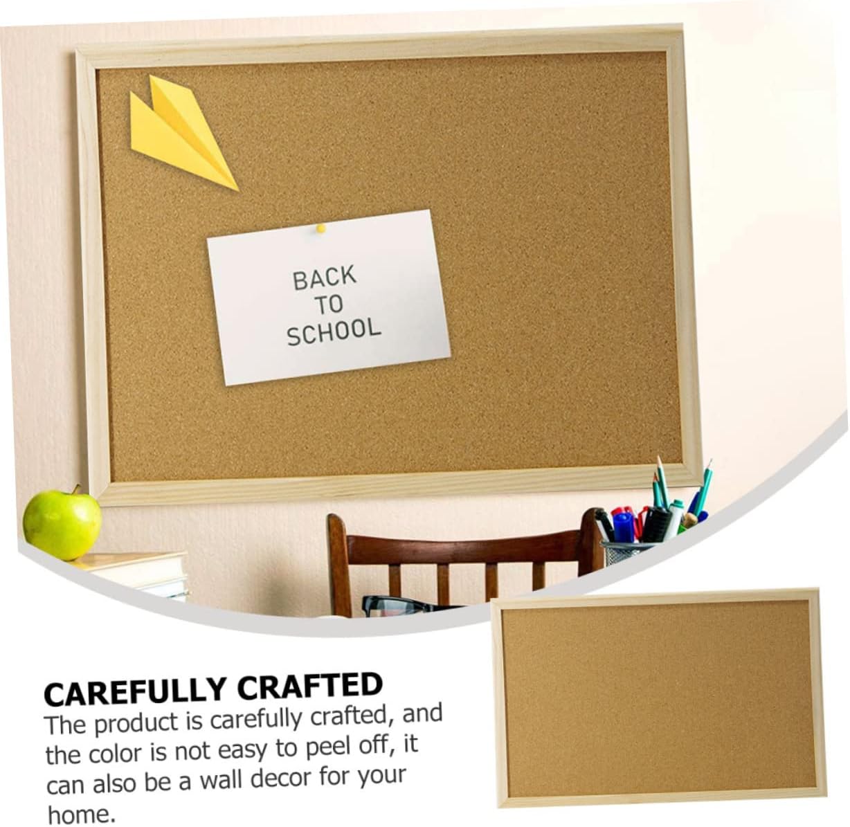 Gadpiparty Multi-Functional Framed Cork Board Pine Memo Board for Home Message Display for Organizing Notes and Photos Decor for Boys and Girls Rooms and Offices