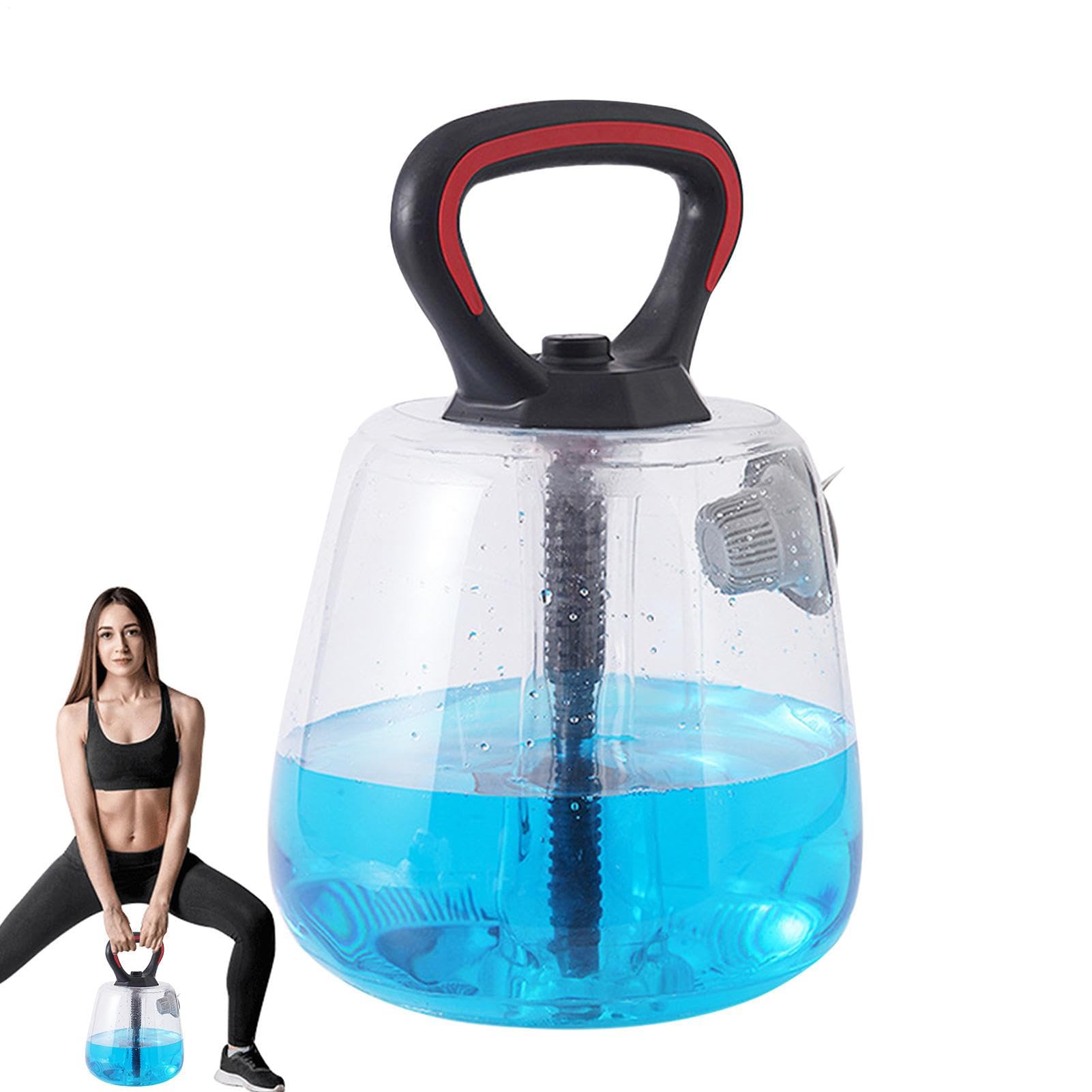 Kettlebell ad acqua – PVC 25 x 25 x 38 cm | Kettlebell regolabile fino a 8 | kg | Attrezzatura fitness portatile per stabilità | Strumento di allenamento e allenamento a casa