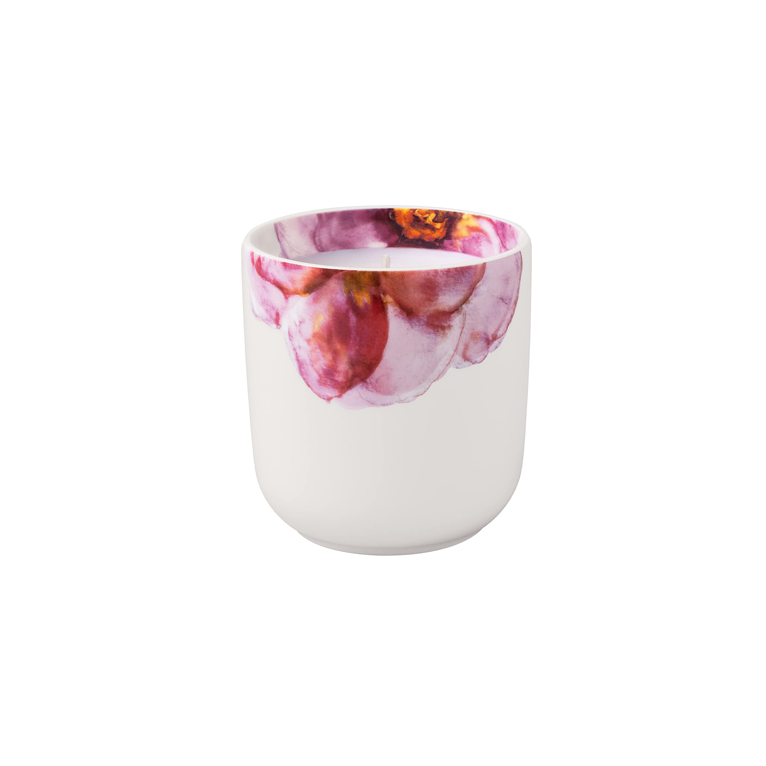 Villeroy & Boch - Rose Garden Home Scented Candle Velvet Rose 8.5 x 8.5 x 9 cm, Porcelain