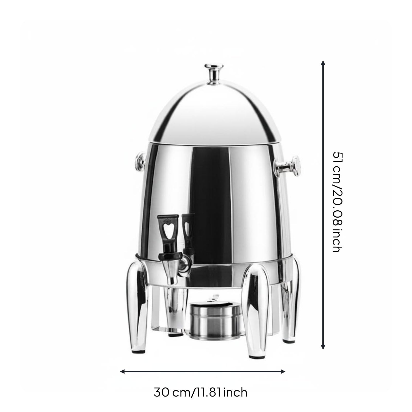 Contenitore Termico Termica con Rubinetto Uso Commerciale Contenitore Termico da Buffet Doppia Parete Brocca Isolata Grande per Ristoratori, Argento, Argento, Acciaio Inossidabile
