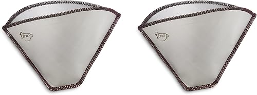 Fino Filtro de café reutilizable de malla flexible, tamaño número 4, prepara de 8 a 12 porciones, juego de 2