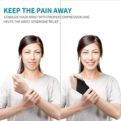 Miniatura 5 de Muñequera para túnel carpiano, transpirable y ajustable, soporte de muñeca para artritis y tendinitis, envoltura de compresión de muñeca para