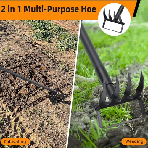image for Pragmatist Action Stirrup Hoe Garden Tool Weed Puller with Adjustable 