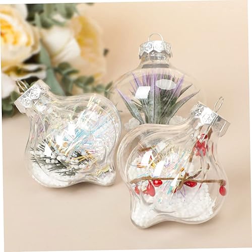 Miniatura 3 de NOLITOY 12 bolas de plástico transparente, decoración de moda, bolas de plástico transparente, adornos transparentes, bolas de Navidad