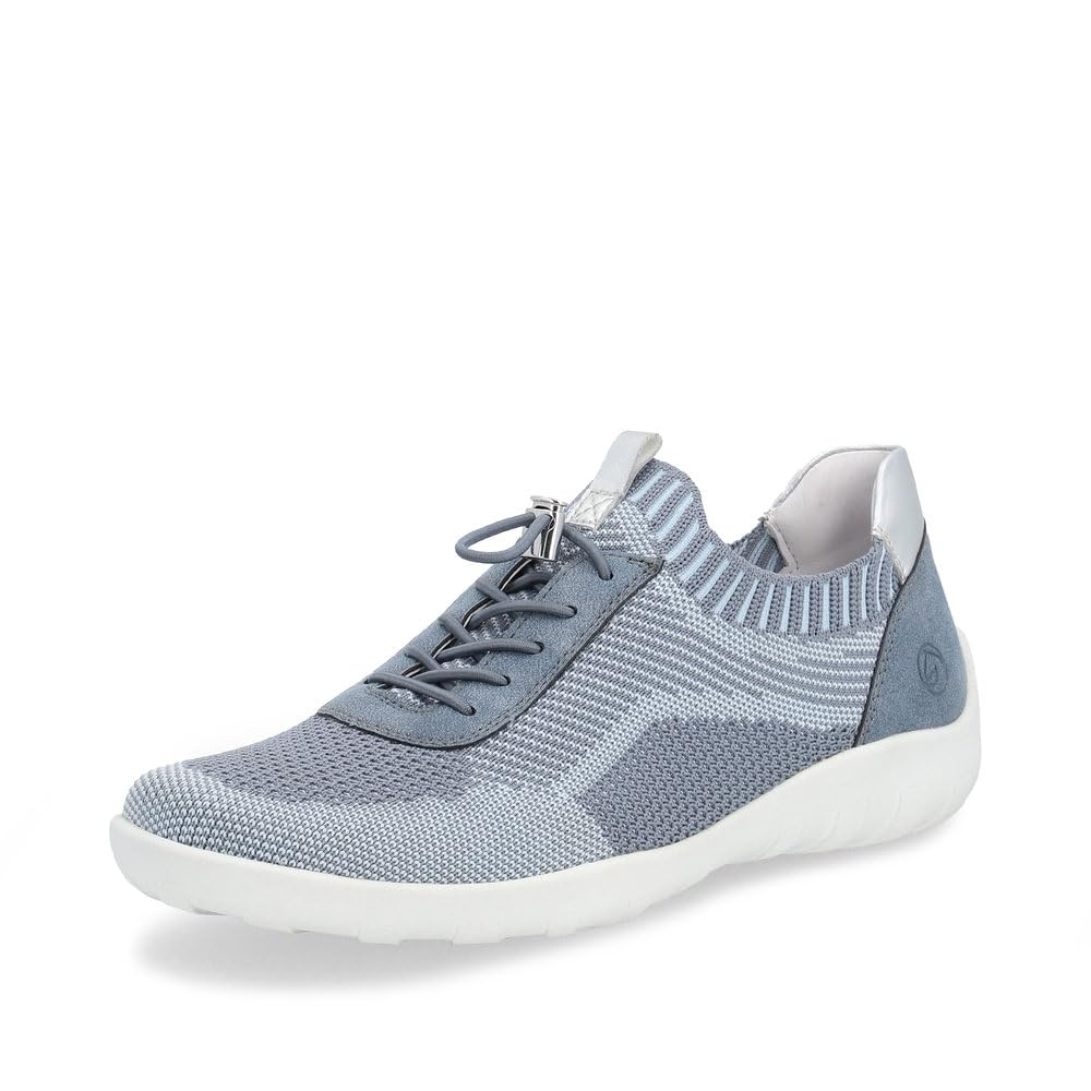 Remonte Women's Low-Top Trainers R3518, Women's Low Shoes, Loose Insole, Jeans Ciel Adria Silver 15, 7.5 UK