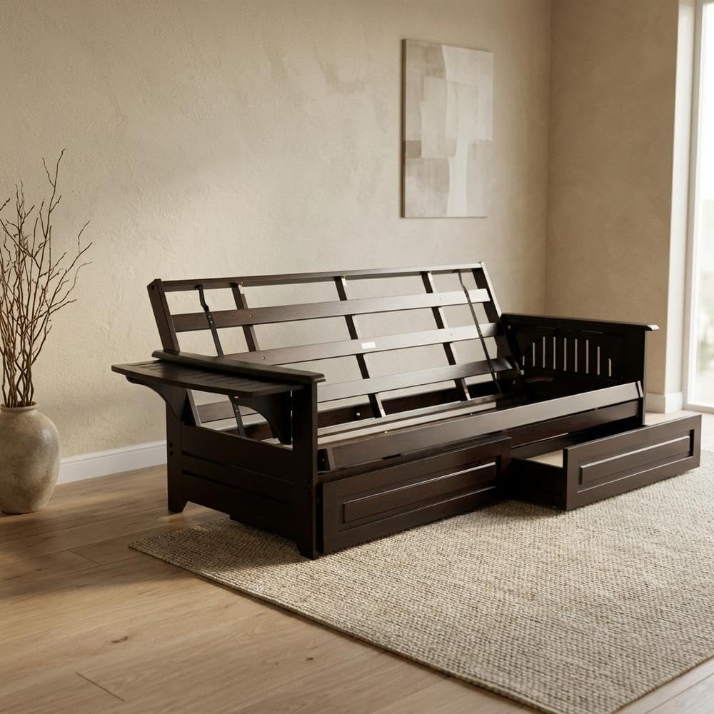Starlight Canyon Home Brown Futons with Durable Wooden Frame, Comfortable Design, Suitable for Living Rooms, Lounges, and Guest Rooms