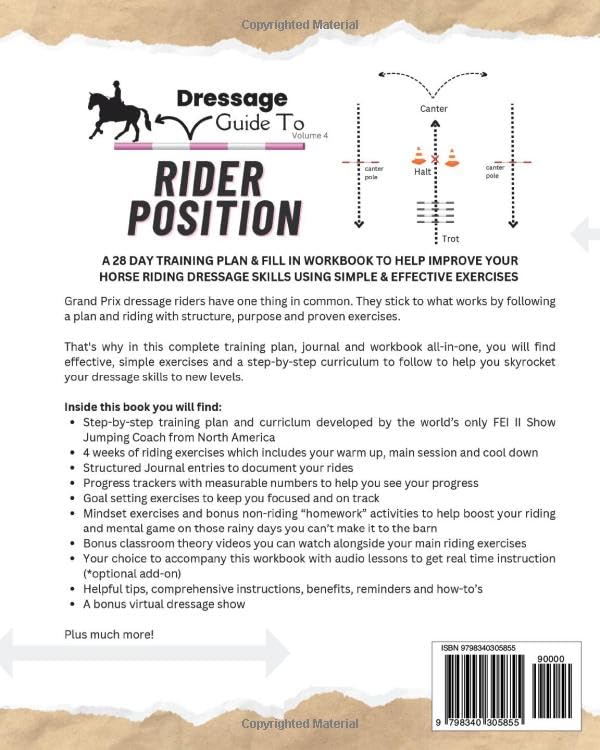 Dressage Guide to Rider Position: A 28 day training plan & fill in workbook to help improve your horse riding dressage skills using simple & effective exercises (Dressage Guide Book How to Series) - Image 2