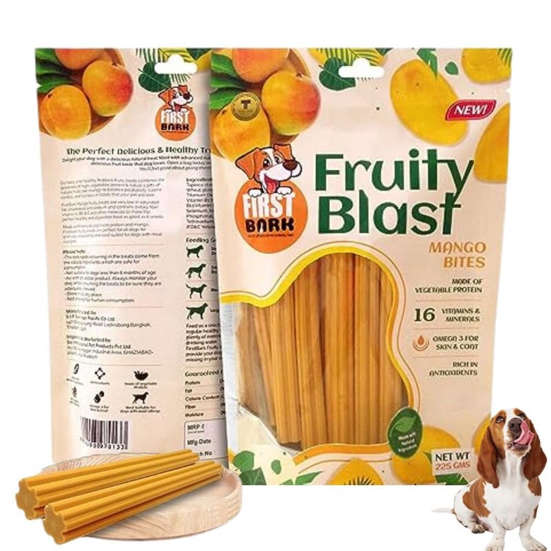See full amazon price history chart for WaggyTails First bark Fruity Blast Dog Treat Mango Bites (1 x 225g) Healthy Vegetable Protein, Rich in Antioxidant, Vitamins and Minerals, Omega 3 for Skin Treats (Pack of 3) WaggyTails First bark Fruity Blast Dog Treat Mango Bites (1 x 225g) Healthy Vegetable Protein, Rich in Antioxidant, Vitamins and Minerals, Omega 3 for Skin Treats (Pack of 3) (B0CK2GD55H) Amazon Price History, Amazon Price Tracker