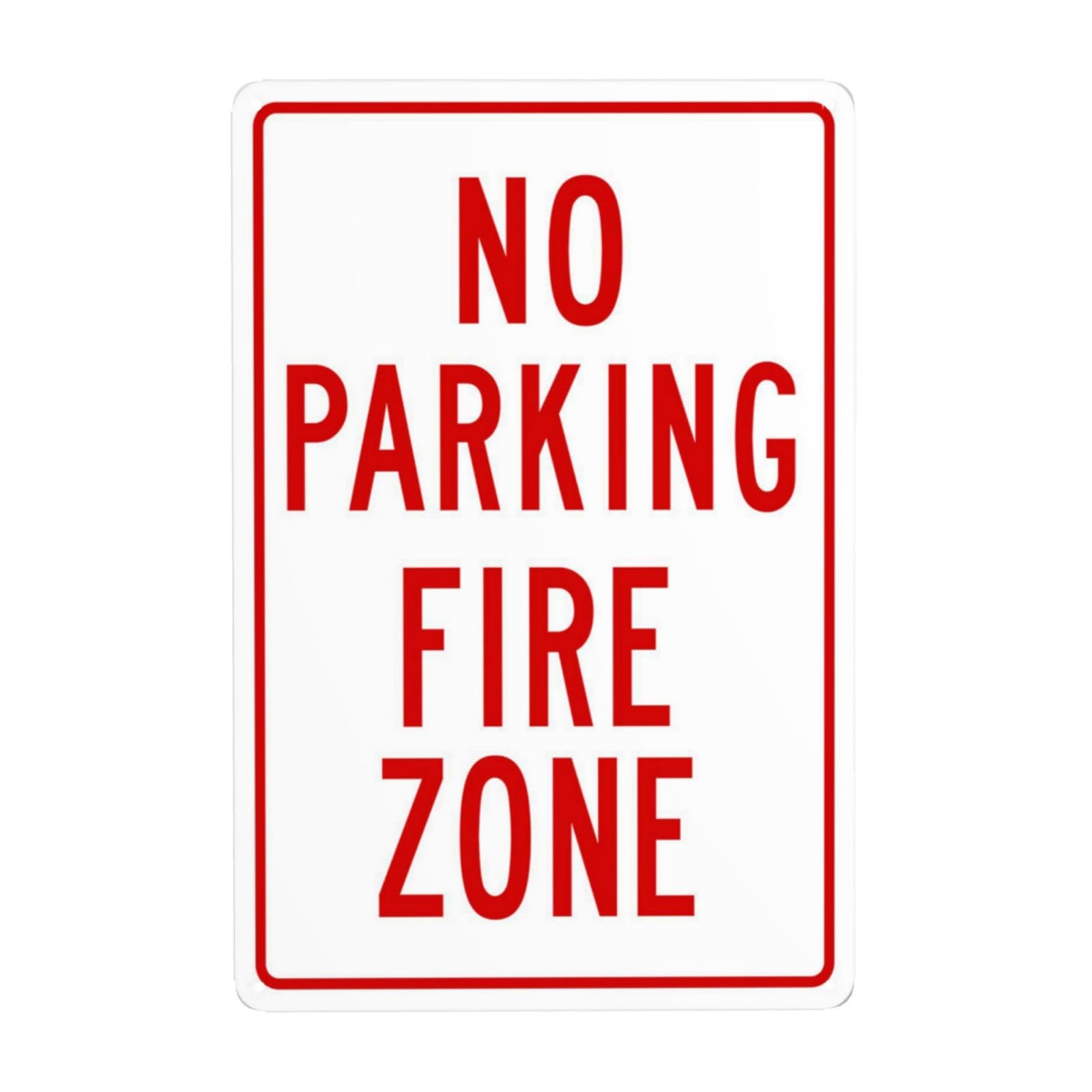 SMAZDFXX Red No Parking Fire Zone Metal Warning Signs, Cautions Security Tin Sign, Safety Posted Signs for Street Business Wall Decor 5.5"x8"