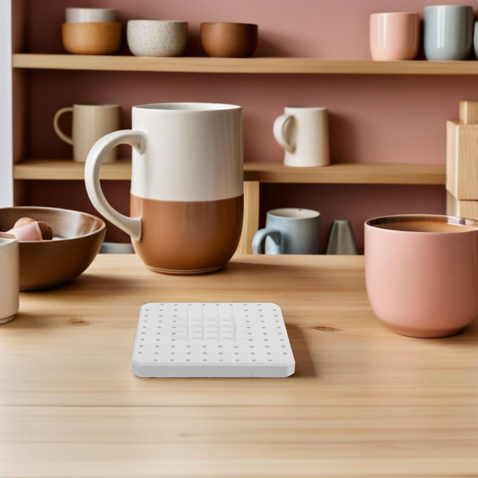 Mobestech Keramikbrennofen Stützdorn Mehrloch Design aus Hitzebeständigem Kunststoff für Glatte Oberflächen und Brennleistung in der Werkstatt Weiß 1 Set